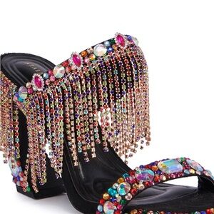 Azalea Wang Multicolor Embellished Women's Heels